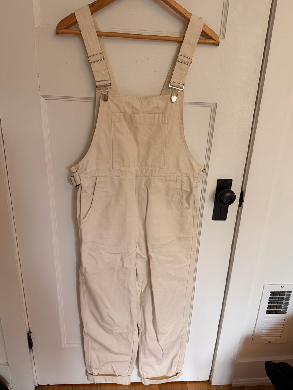 Horses Ateliers Women's Cream Cotton Utility Overalls